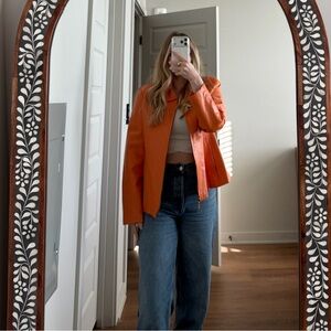 Black Rivet Vintage Tennessee Orange Genuine Leather Jacket